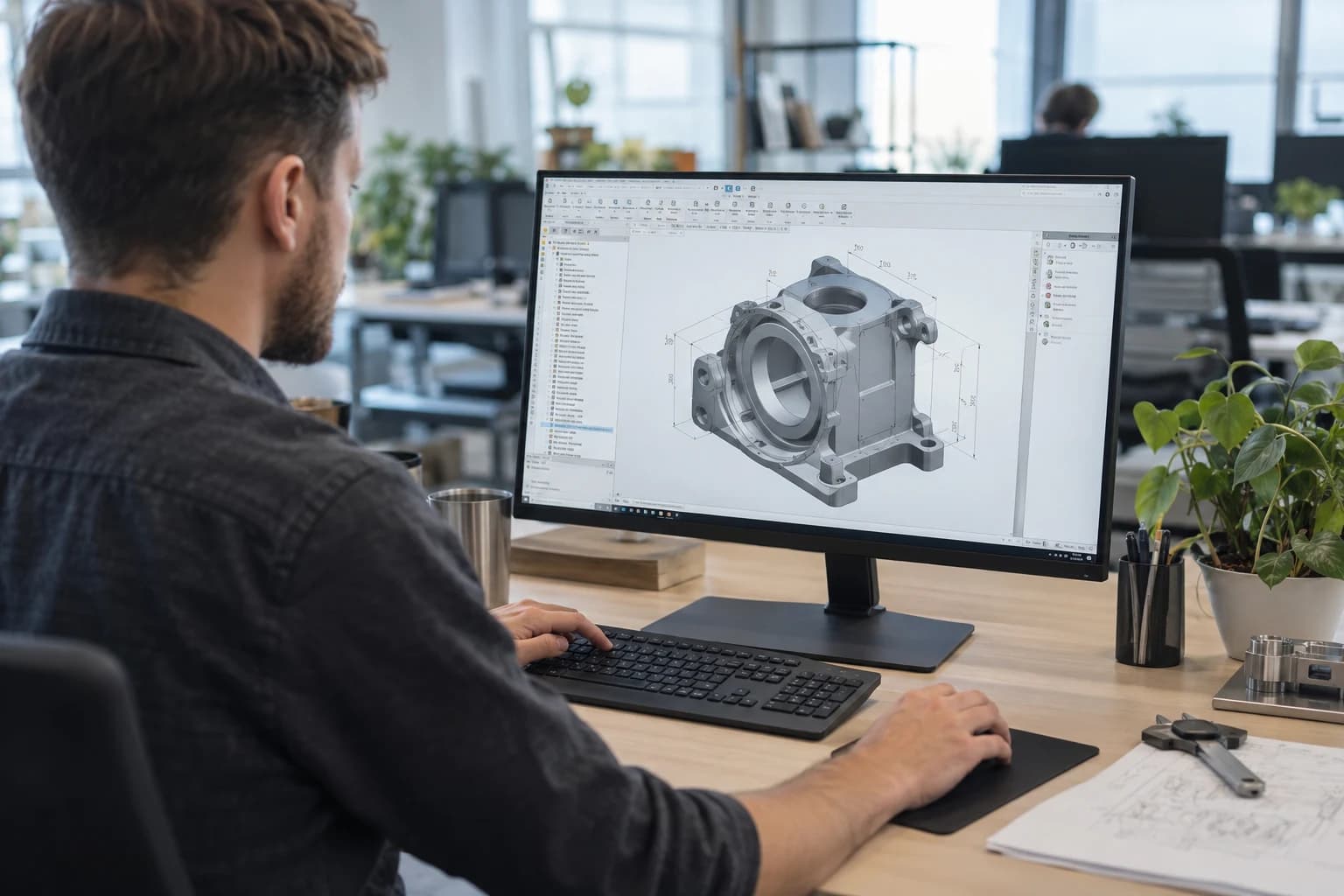 Foto: jemand arbeitet im CAD